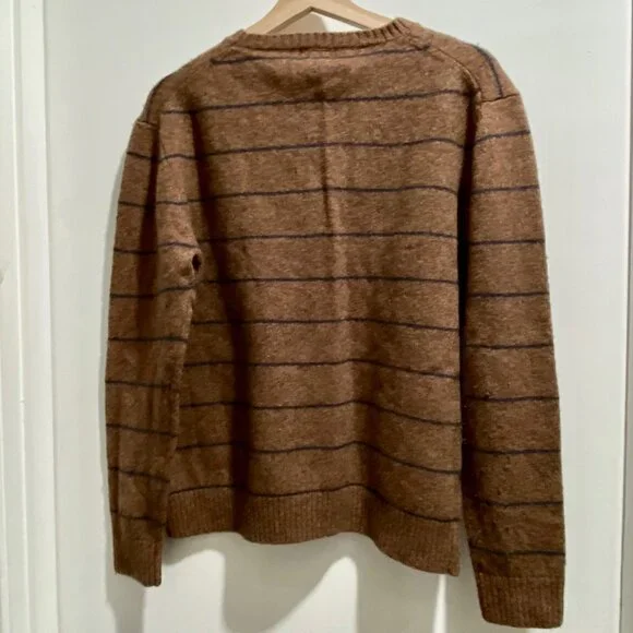 1 Men Woman Magaschoni Merino Wool Minimalist Retro Preppy Grandpa Sweater M/L - Picture 3 of 5